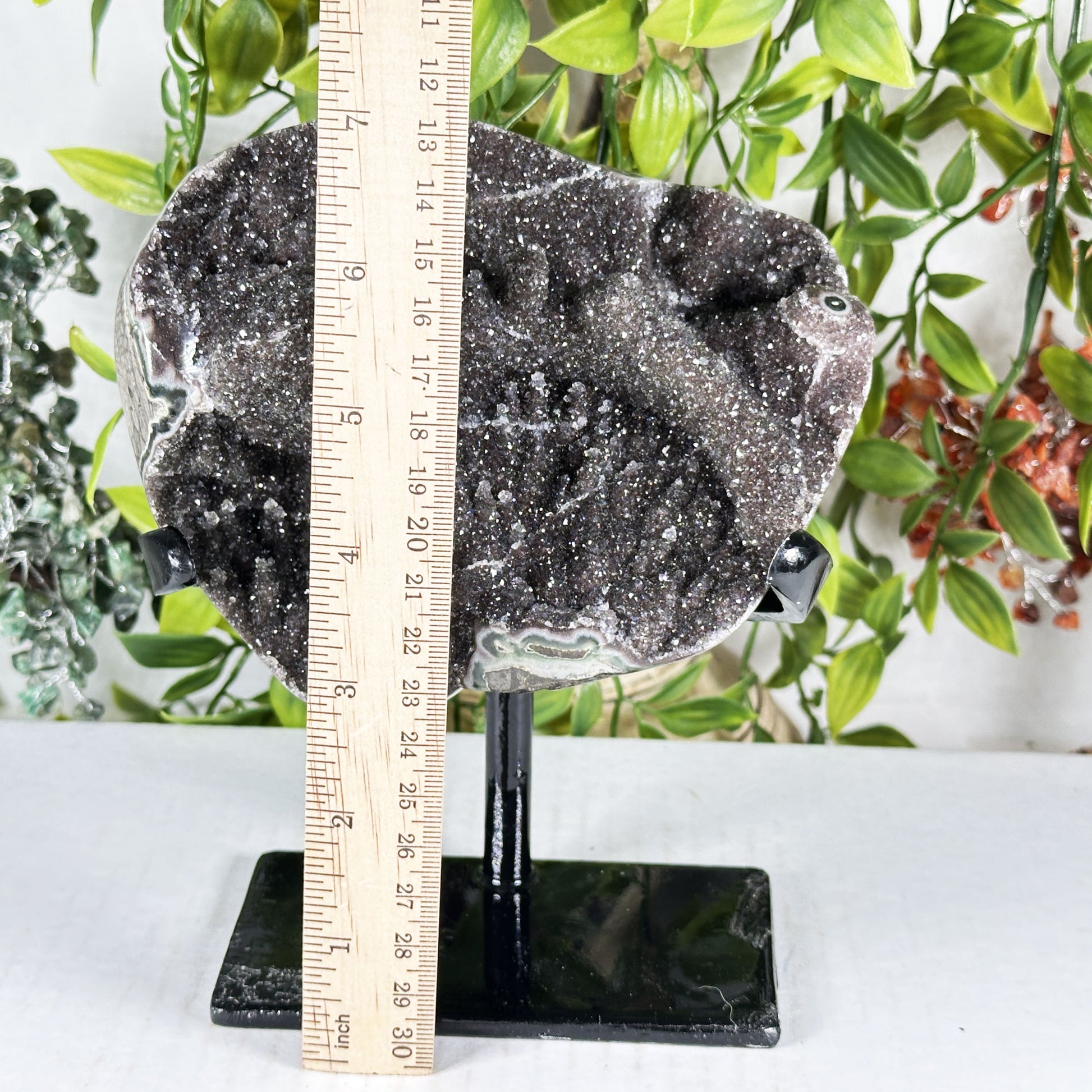 Black Amethyst Crystal Geode - Gem Avenue Retail