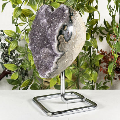 Amethyst Heart Crystal Geode - Gem Avenue Retail