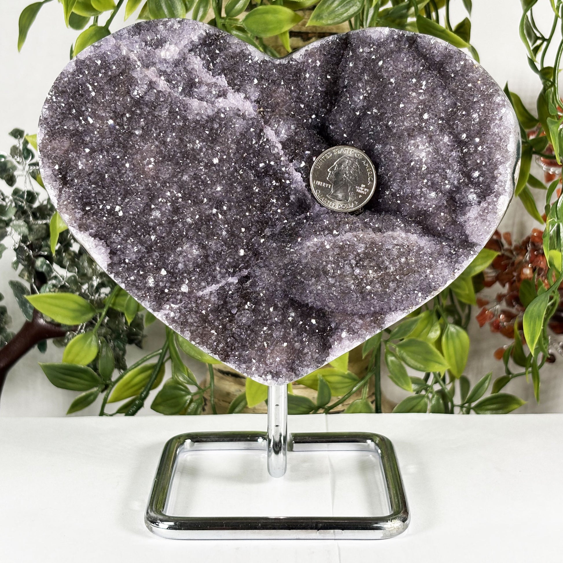 Amethyst Heart Crystal Geode - Gem Avenue Retail