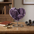 Natural Uruguay Amethyst Heart Geode 7.25" Purple Crystal Cluster Display Specimen Home Decor