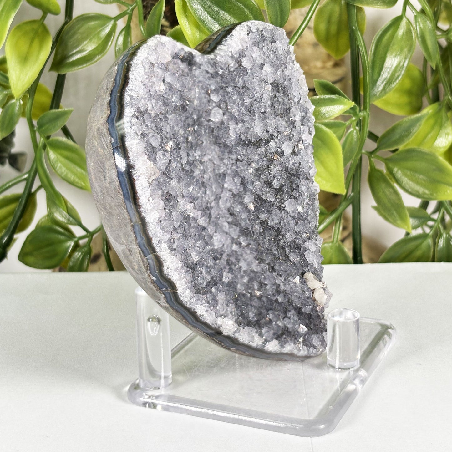 Amethyst Heart Crystal Geode - Gem Avenue Retail
