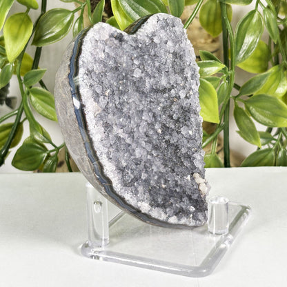 Amethyst Heart Crystal Geode - Gem Avenue Retail