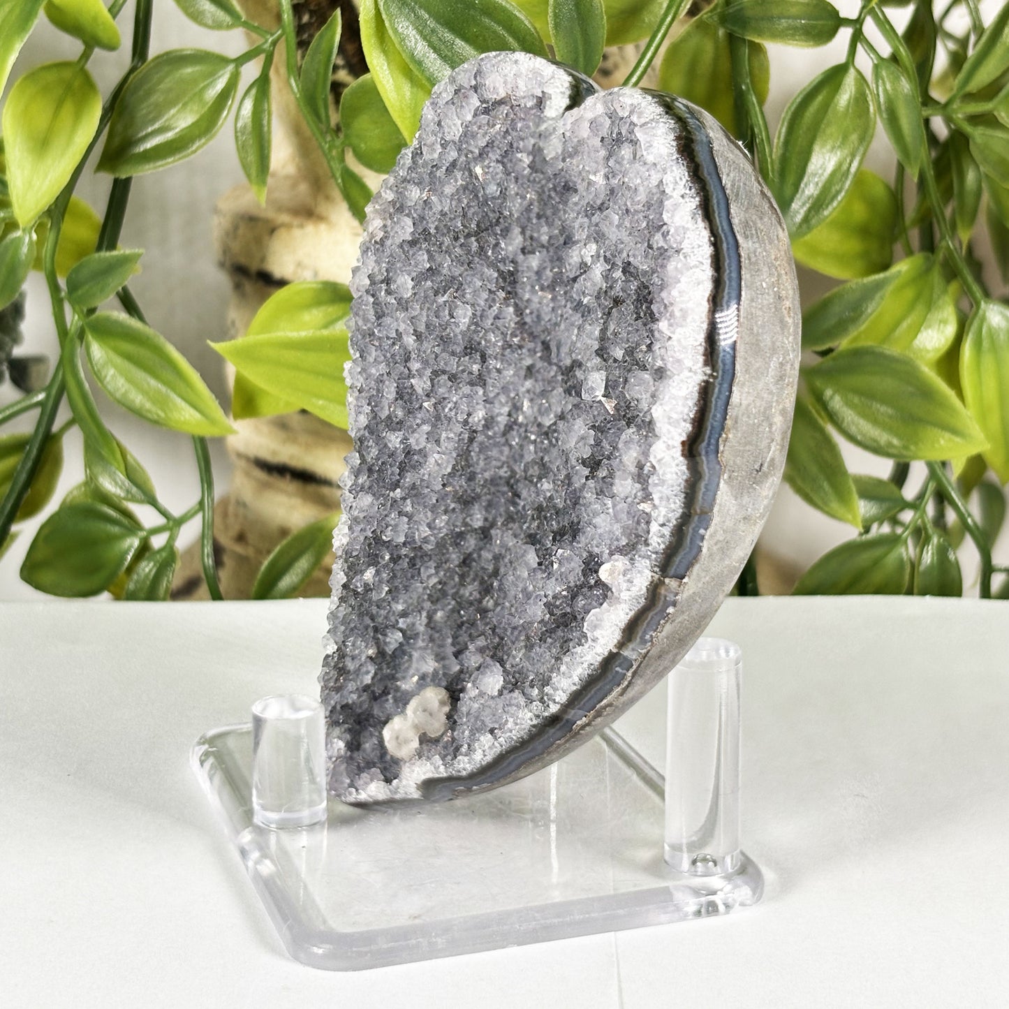 Amethyst Heart Crystal Geode - Gem Avenue Retail
