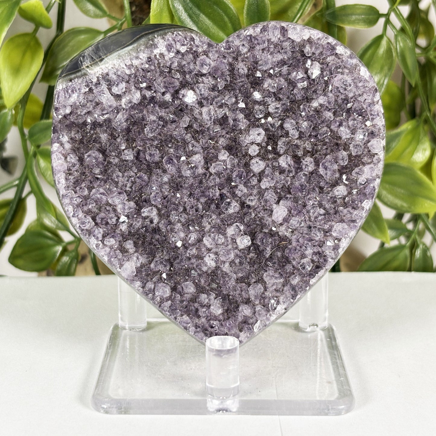 Amethyst Heart Crystal Geode - Gem Avenue Retail