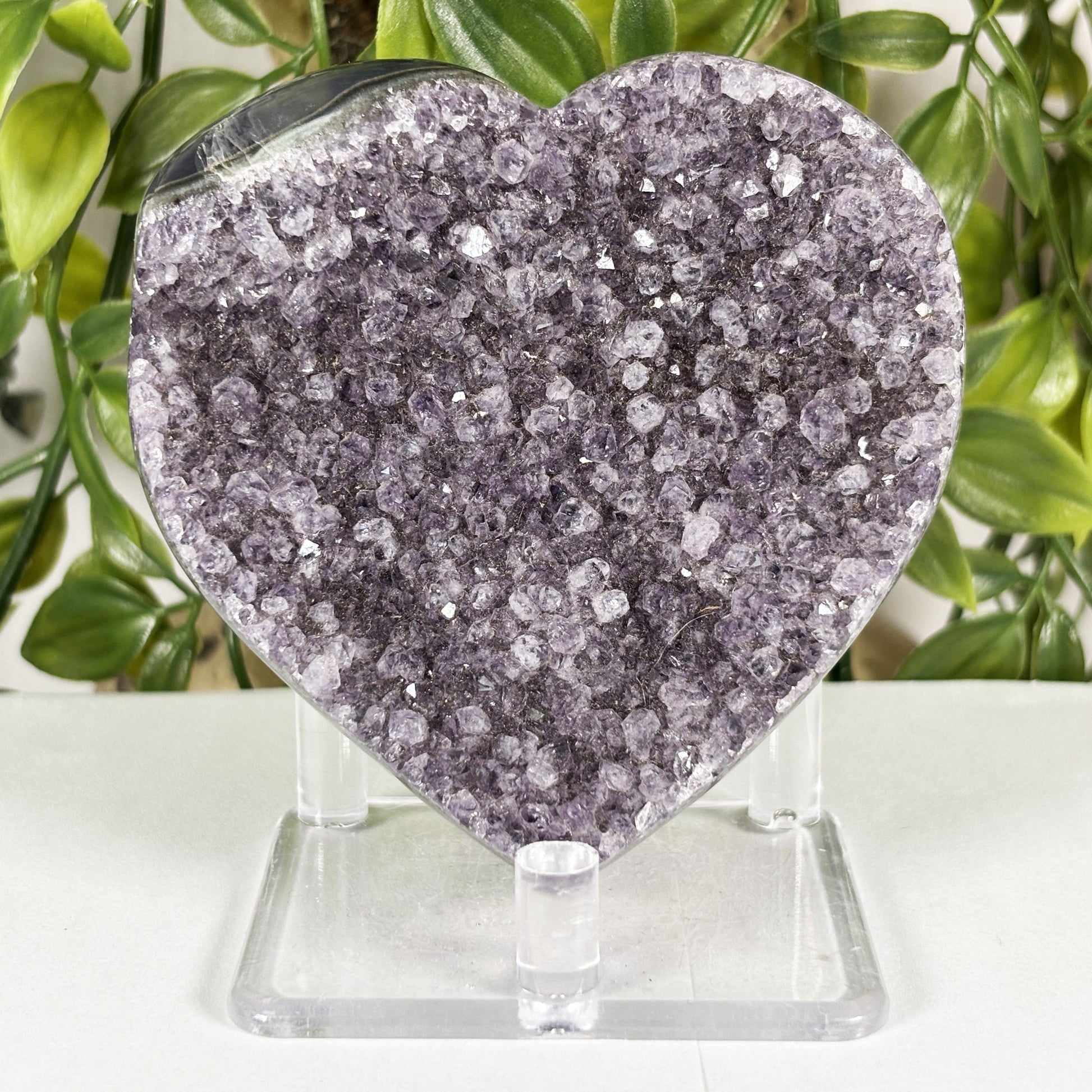 Amethyst Heart Crystal Geode - Gem Avenue Retail