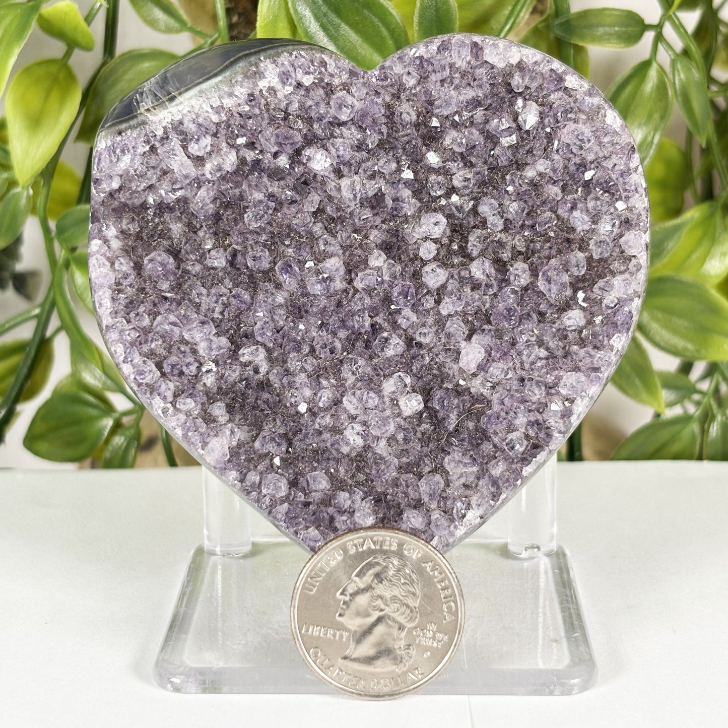 Amethyst Heart Crystal Geode - Gem Avenue Retail