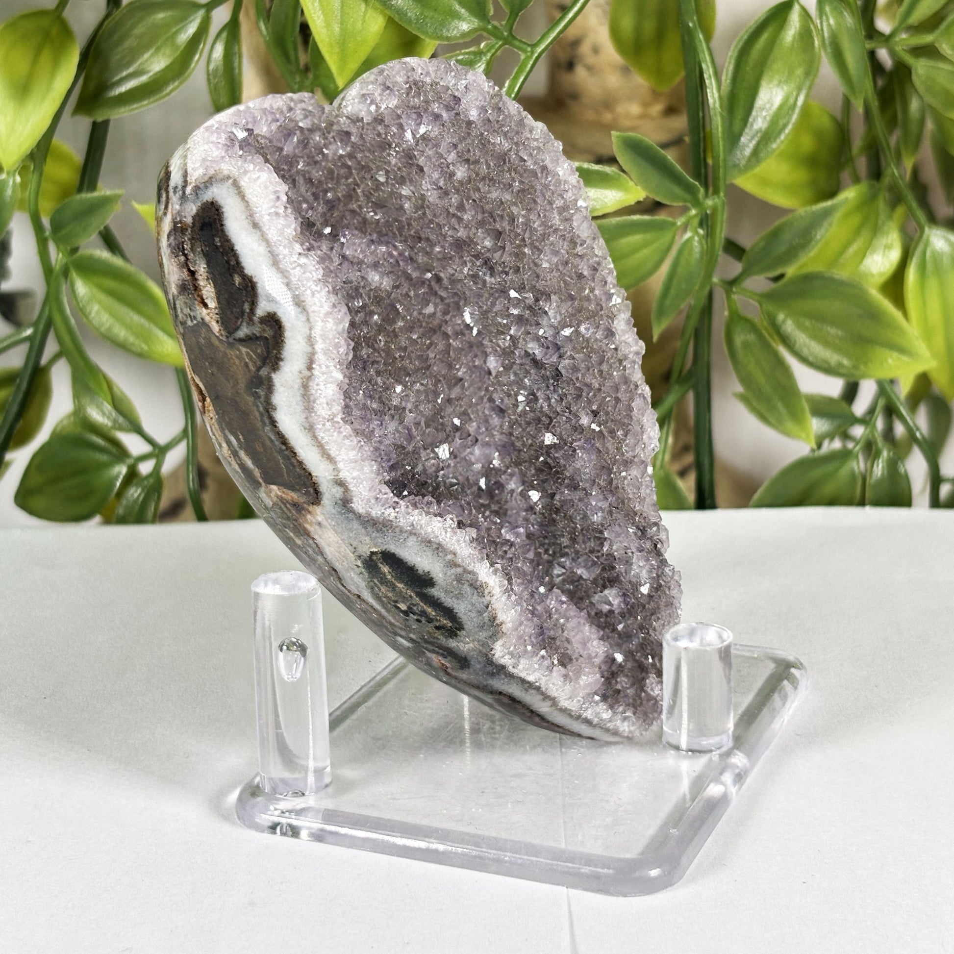 Amethyst Heart Crystal Geode - Gem Avenue Retail
