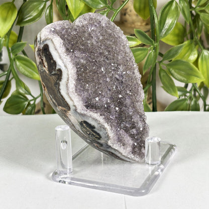 Amethyst Heart Crystal Geode - Gem Avenue Retail