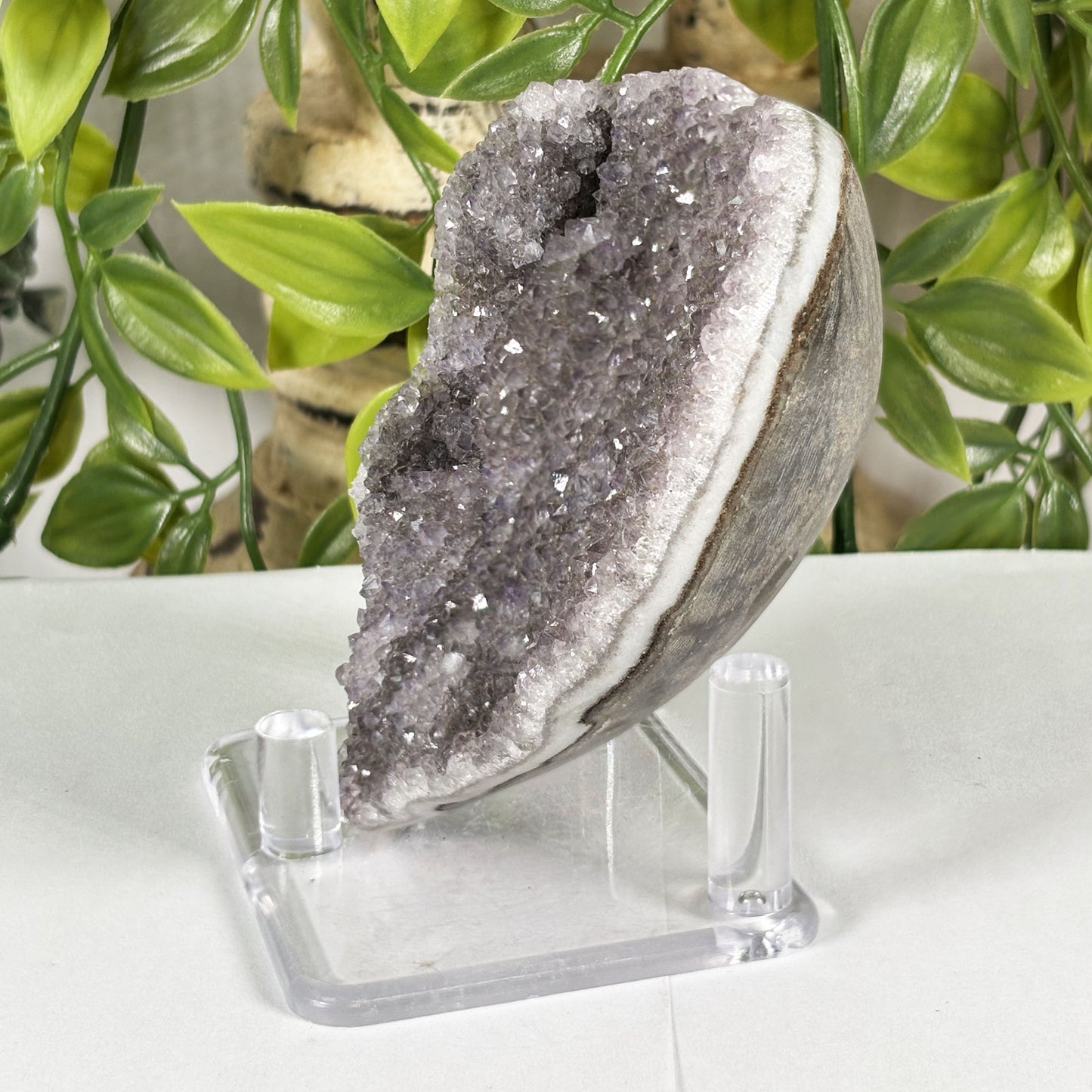 Amethyst Heart Crystal Geode - Gem Avenue Retail