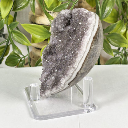 Amethyst Heart Crystal Geode - Gem Avenue Retail