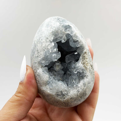 Celestite Geode Egg Crystal Cluster 2.75" Natural Blue Crystal