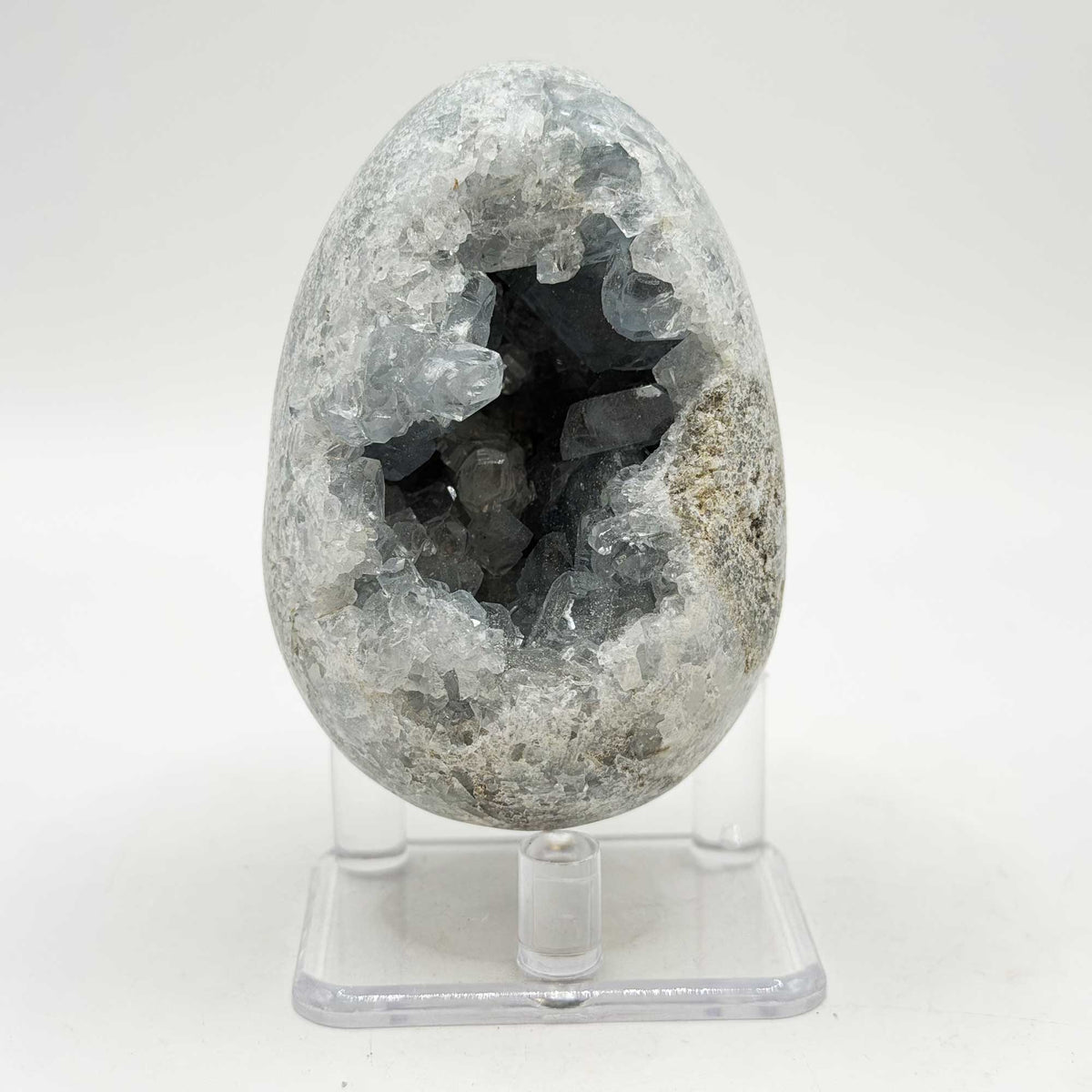 Celestite Geode Egg Crystal Cluster 2.75" Natural Blue Crystal - Gem Avenue Retail