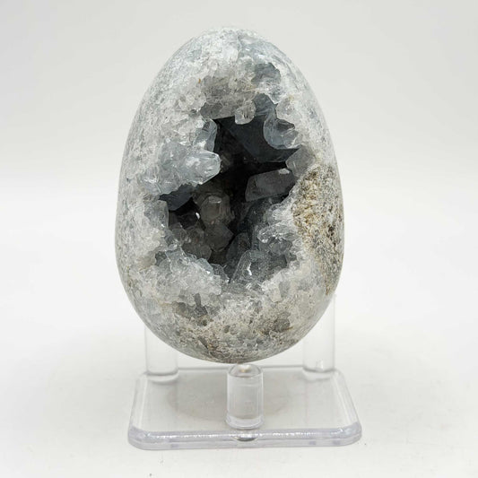 Celestite Geode Egg Crystal Cluster 2.75" Natural Blue Crystal - Gem Avenue Retail