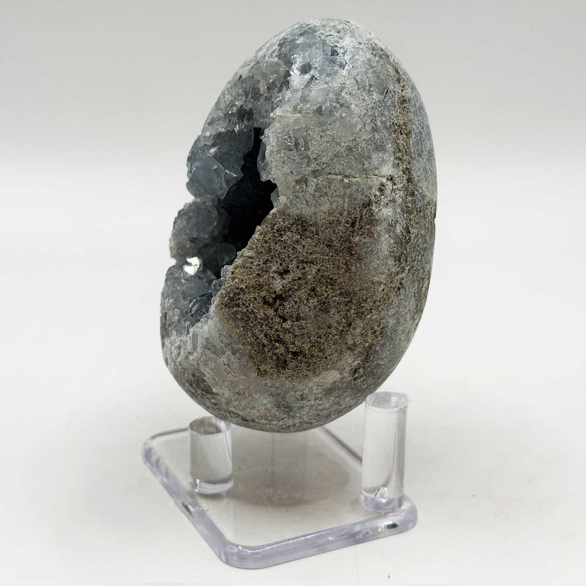 Celestite Geode Egg Crystal Cluster 2.75" Natural Blue Crystal