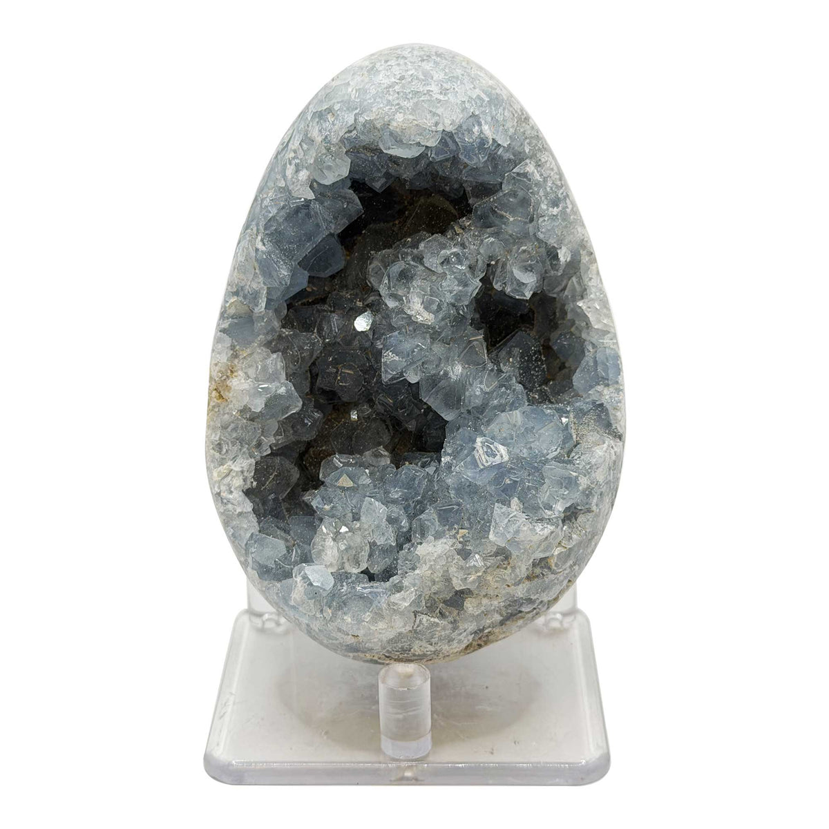 Celestite Geode Crystal Cluster 3.5" Natural Blue Crystal Specimen - Gem Avenue Retail
