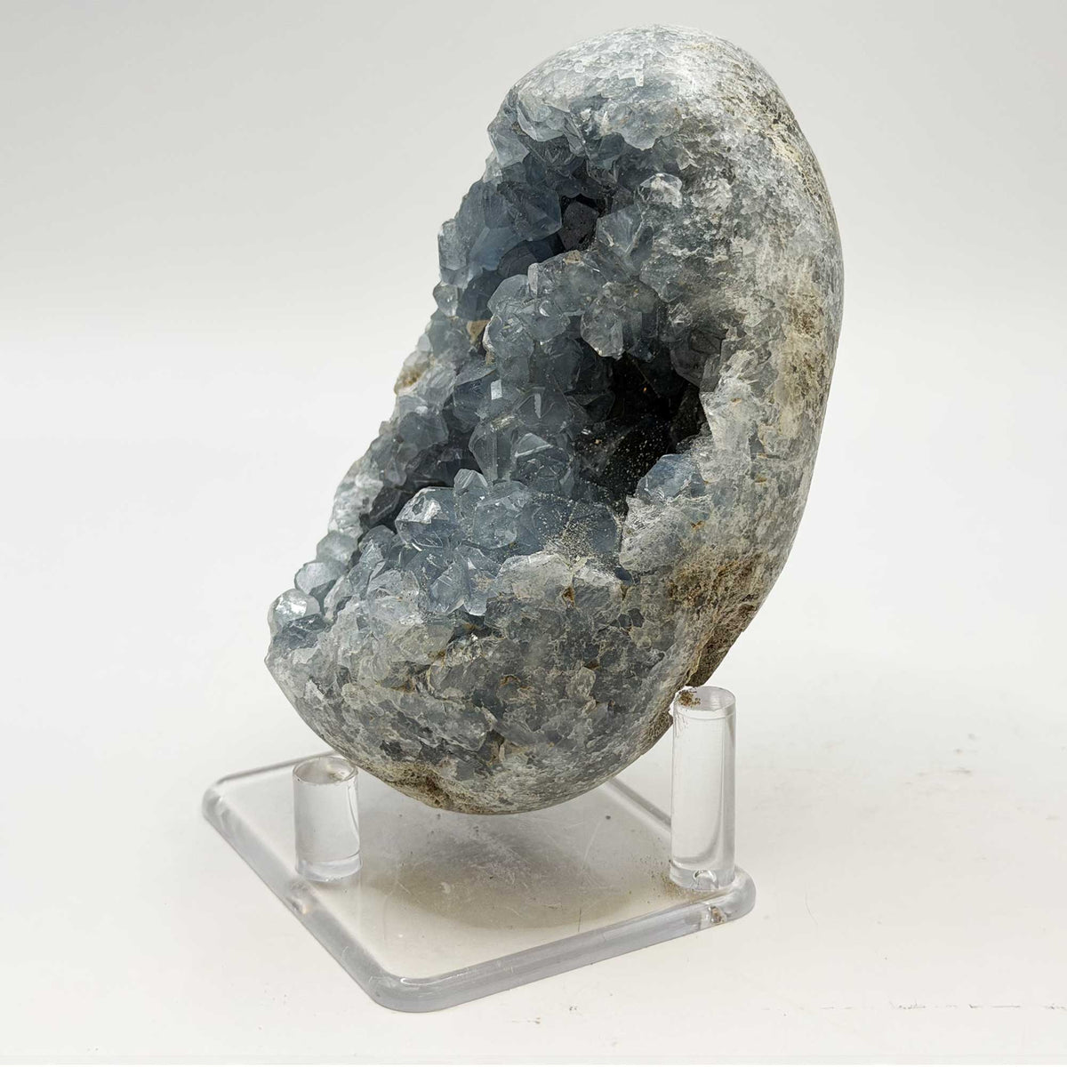 Celestite Geode Crystal Cluster 3.5" Natural Blue Crystal Specimen - Gem Avenue Retail
