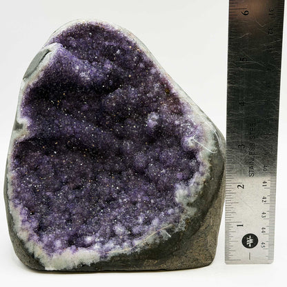 Natural Amethyst Geode 6" Brazilian Purple Crystal - Gem Avenue Retail