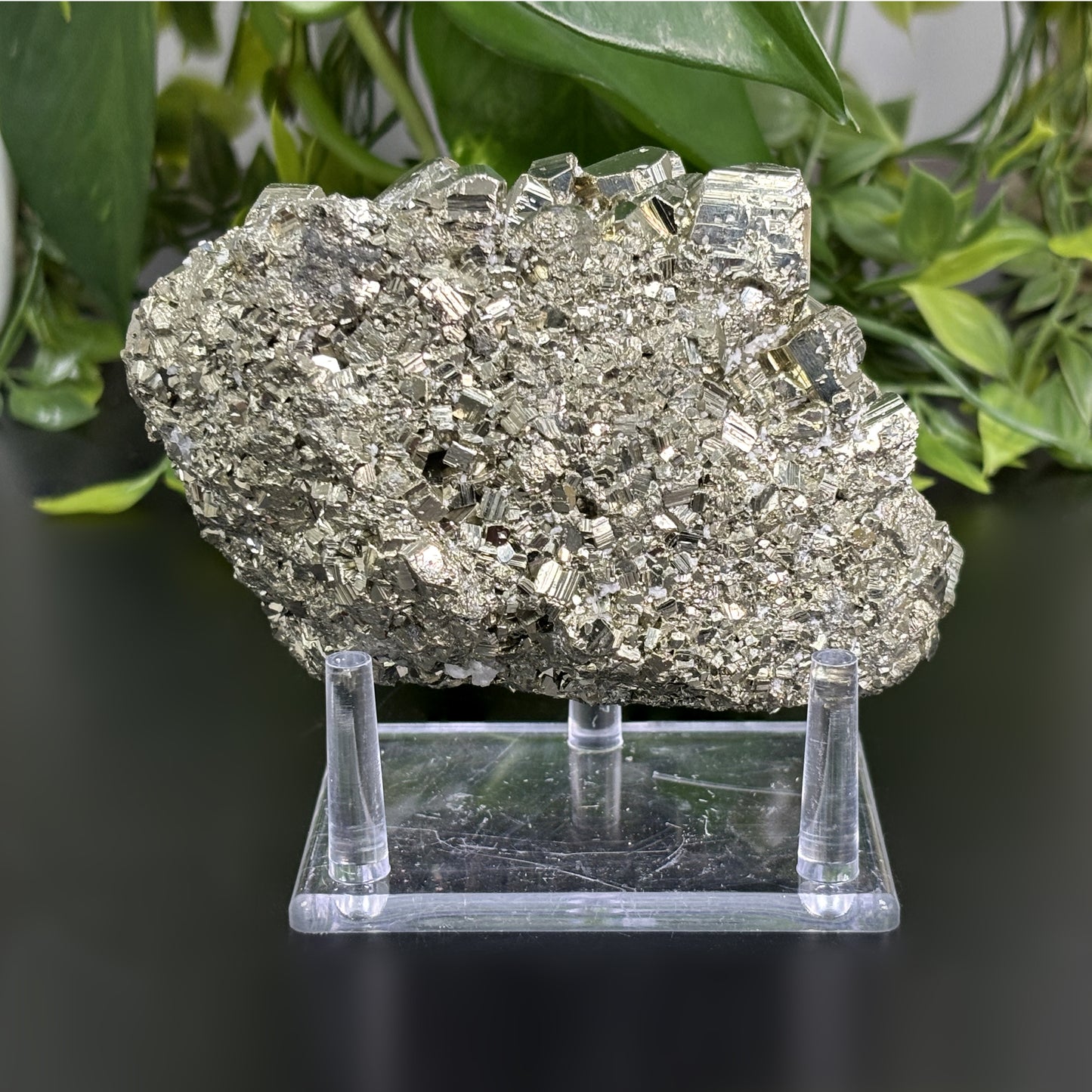 Natural Pyrite Crystal Cluster Raw Healing Stone, Golden Gemstone Mineral Specimen for Meditation, Energy Work, Home Decor, Collectors Display - RMI720