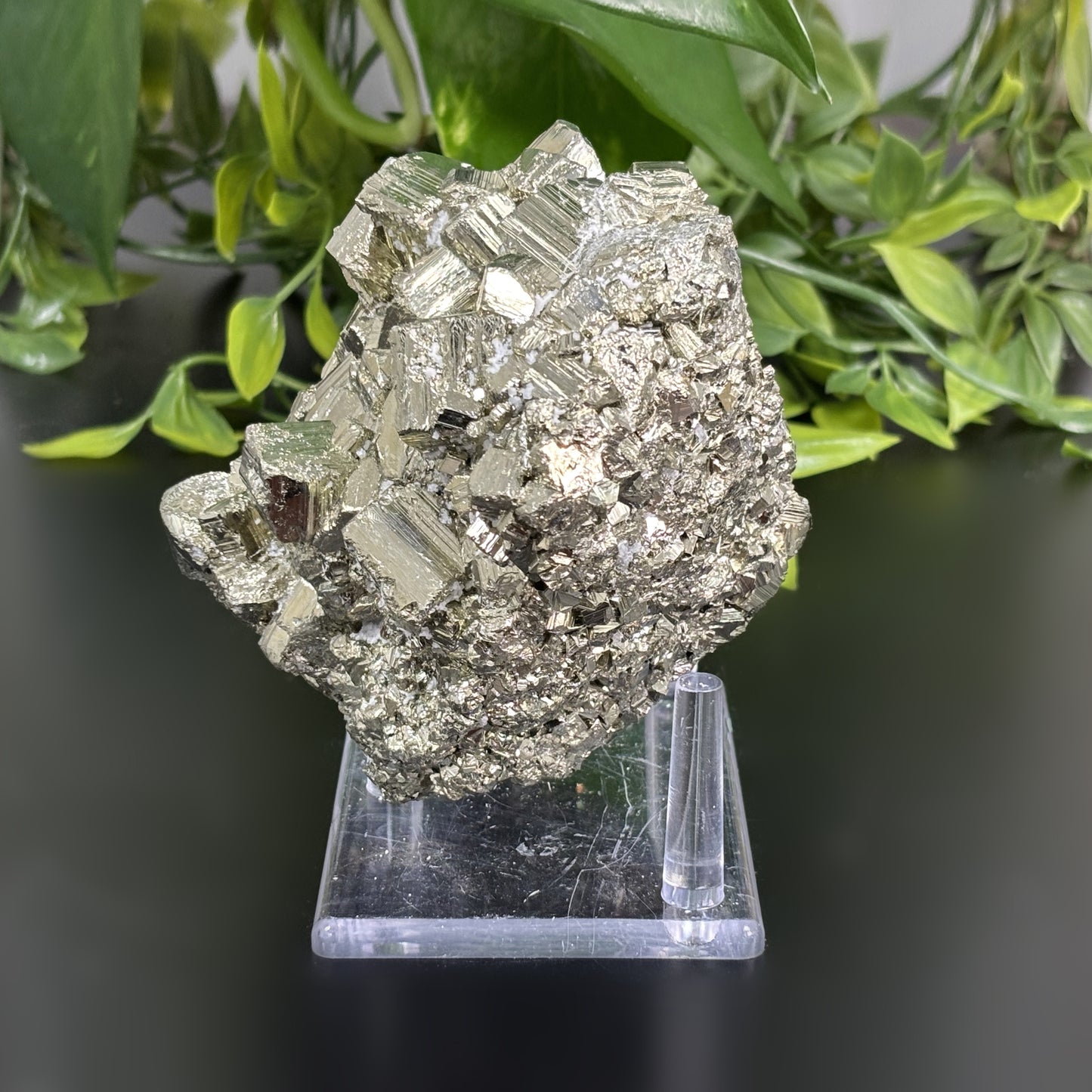 Natural Pyrite Crystal Cluster Raw Healing Stone, Golden Gemstone Mineral Specimen for Meditation, Energy Work, Home Decor, Collectors Display - RMI720