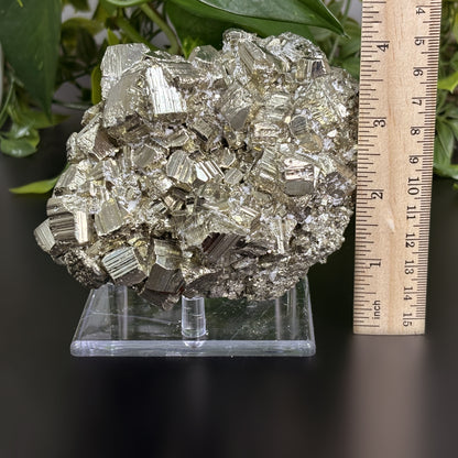 Natural Pyrite Crystal Cluster Raw Healing Stone, Golden Gemstone Mineral Specimen for Meditation, Energy Work, Home Decor, Collectors Display - RMI720