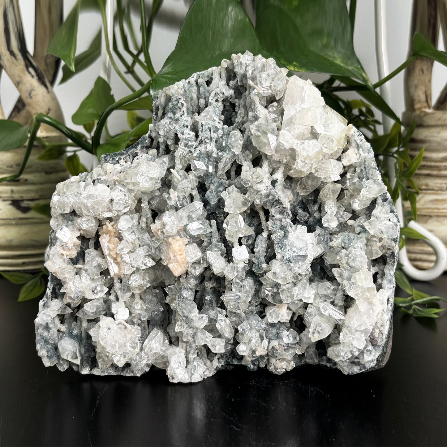 Natural Chalcedony Apophyllite Stilbite Crystal Mineral Specimen – Rare Healing Stone for Meditation, Chakra Balancing & Energy Work - RMI735
