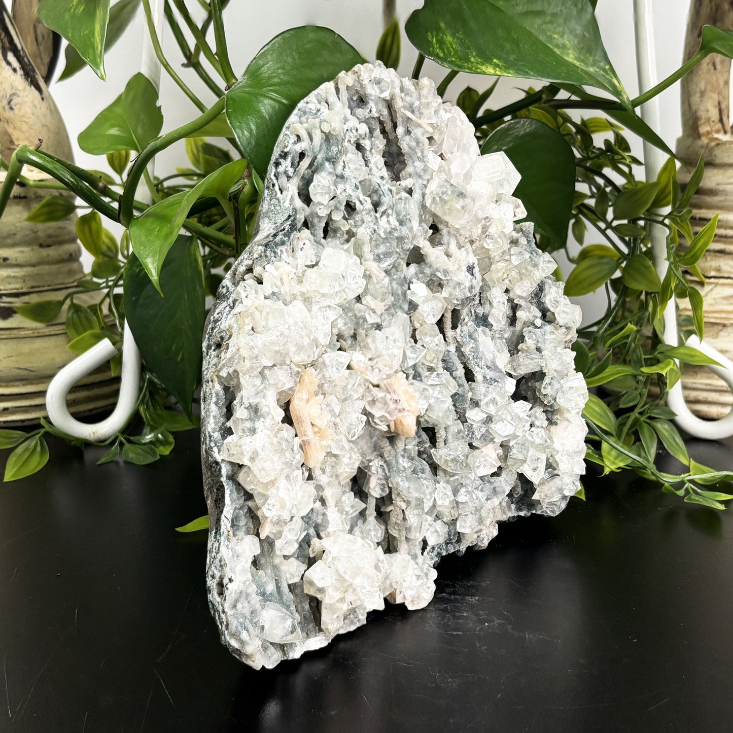 Natural Chalcedony Apophyllite Stilbite Crystal Mineral Specimen – Rare Healing Stone for Meditation, Chakra Balancing & Energy Work - RMI735