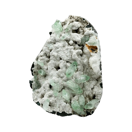 Natural Green Apophyllite with White Stilbite Mineral Specimens - Gem Avenue