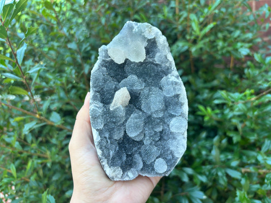 Natural Stilbite on Chalcedony Rare Mineral Healing Crystal Cluster for Energy, Meditation & Home Decor