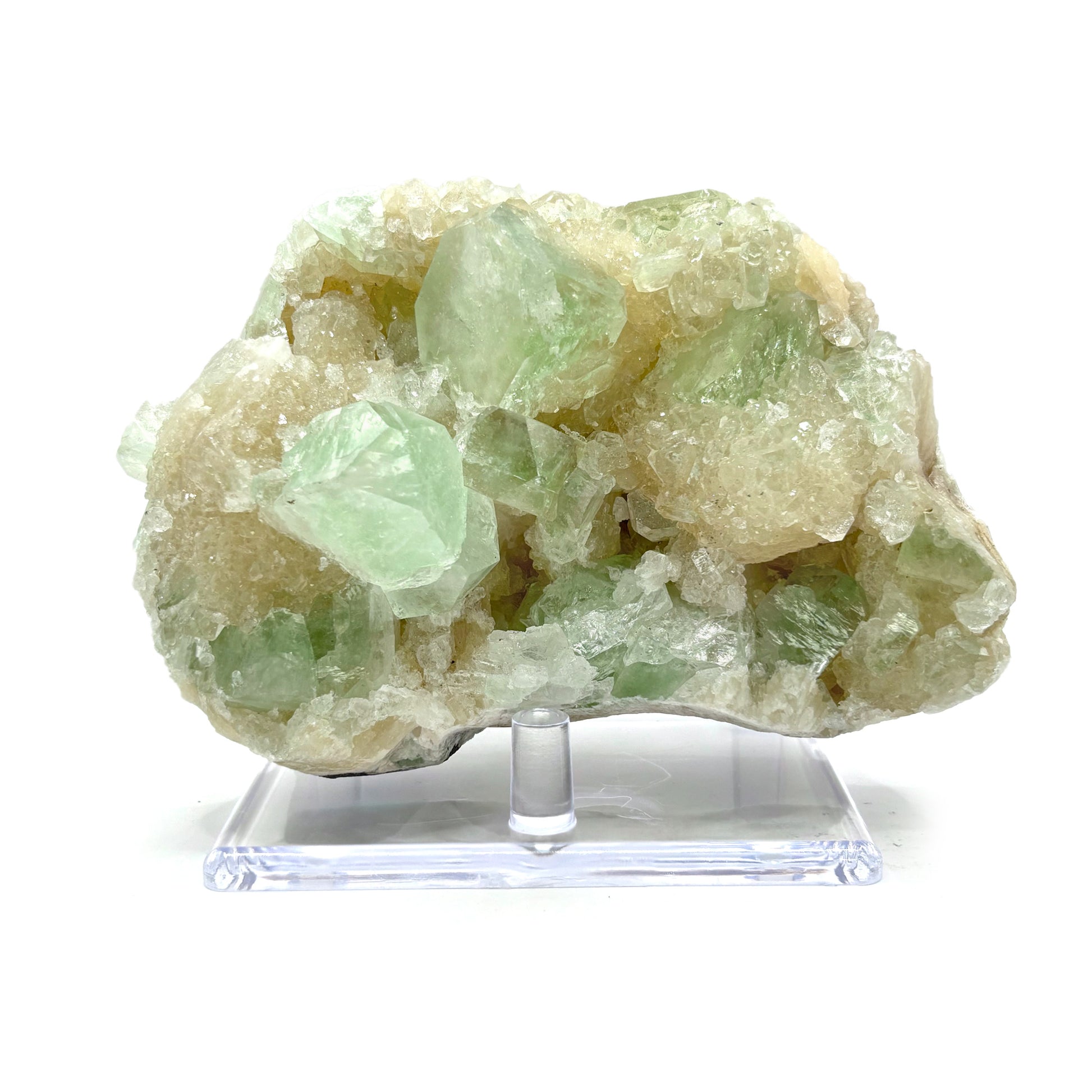Natural Green Apophyllite Stilbite Mineral Specimen - Gem Avenue