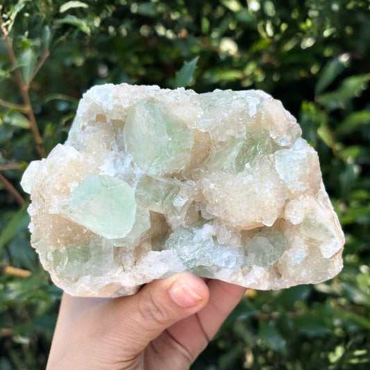 Natural Green Apophyllite Stilbite Mineral Specimen - Gem Avenue