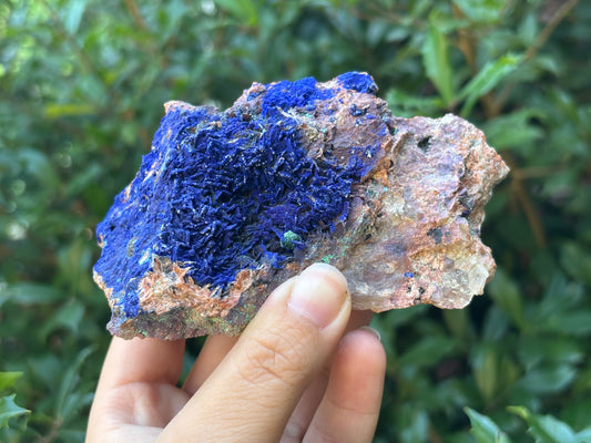 Natural Azurite Malachite Mineral Specimen Rare Healing Crystal Stone with Unique Patterns for Meditation, Energy Work, Collectors & Decorative Home Display - RMI806