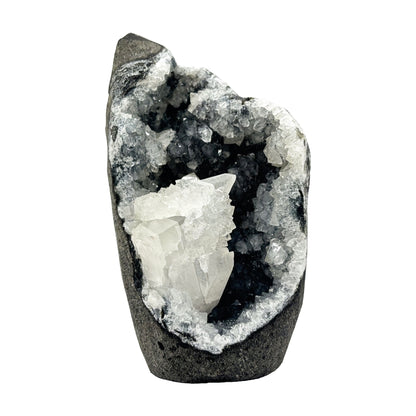 Natural Chalcedony and Calcite Sparkling Crystal Cluster Mineral Specimen for Healing, Meditation, Collectors & Home Decor - RMI814