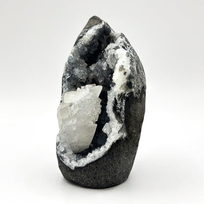 Natural Chalcedony and Calcite Sparkling Crystal Cluster Mineral Specimen for Healing, Meditation, Collectors & Home Decor - RMI814