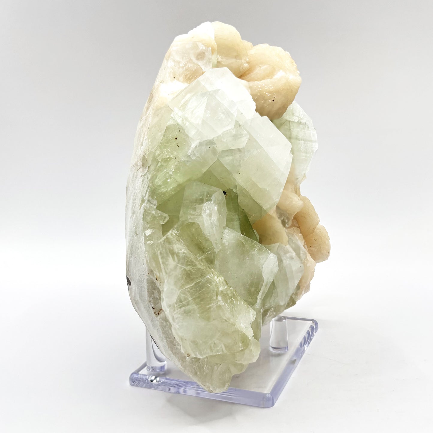 Natural Stilbite & Green Apophyllite Mineral Specimen Beautiful Crystal Cluster for Healing, Meditation, Energy Work, Collectors & Home Decor Display - RMI819