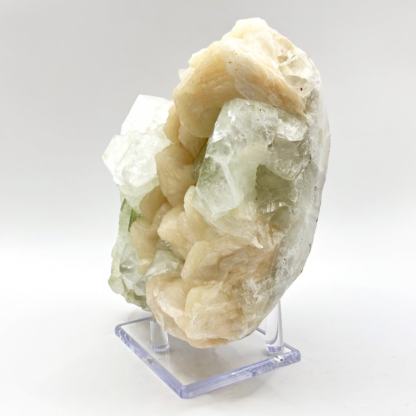 Natural Stilbite & Green Apophyllite Mineral Specimen Beautiful Crystal Cluster for Healing, Meditation, Energy Work, Collectors & Home Decor Display - RMI819