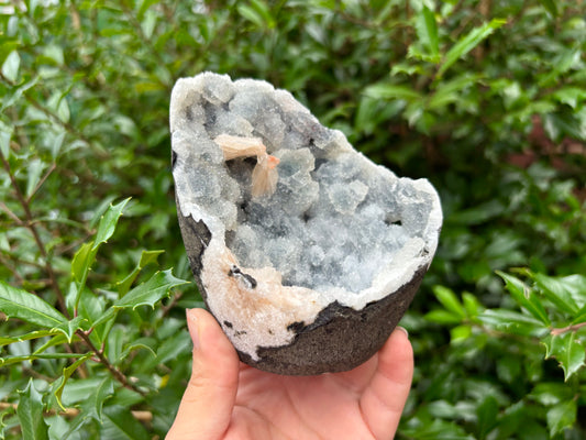 Natural Chalcedony with Stilbite Mineral Specimen Rare Crystal Cluster Healing Stone for Meditation, Energy Balancing, Collectors & Beautiful Home Decor Display - RMI820