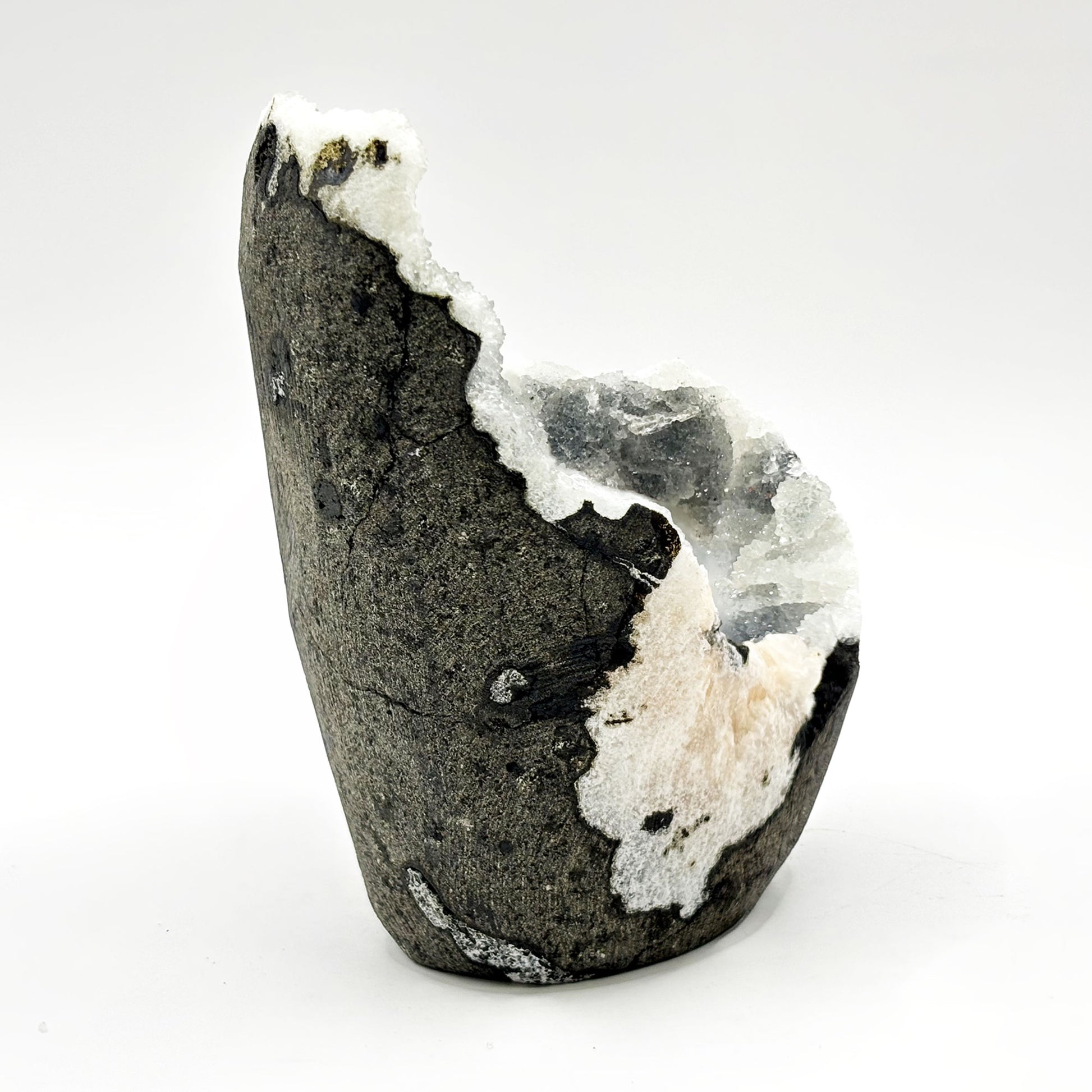 Natural Chalcedony with Stilbite Mineral Specimen - Gem Avenue