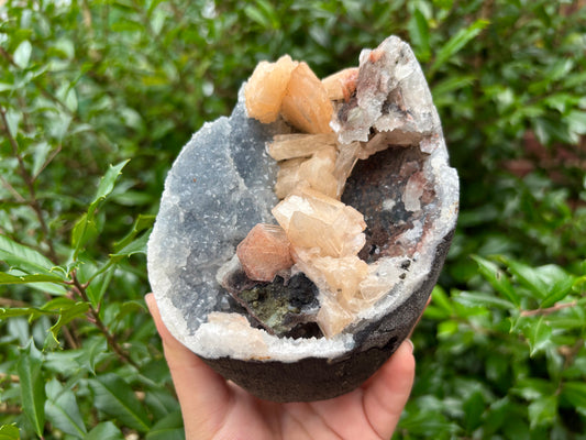 Natural Chalcedony & Stilbite Crystal Cluster Beautiful Decorative Mineral Specimen for Home, Office, Meditation Space & Healing Energy Decor - RMI821