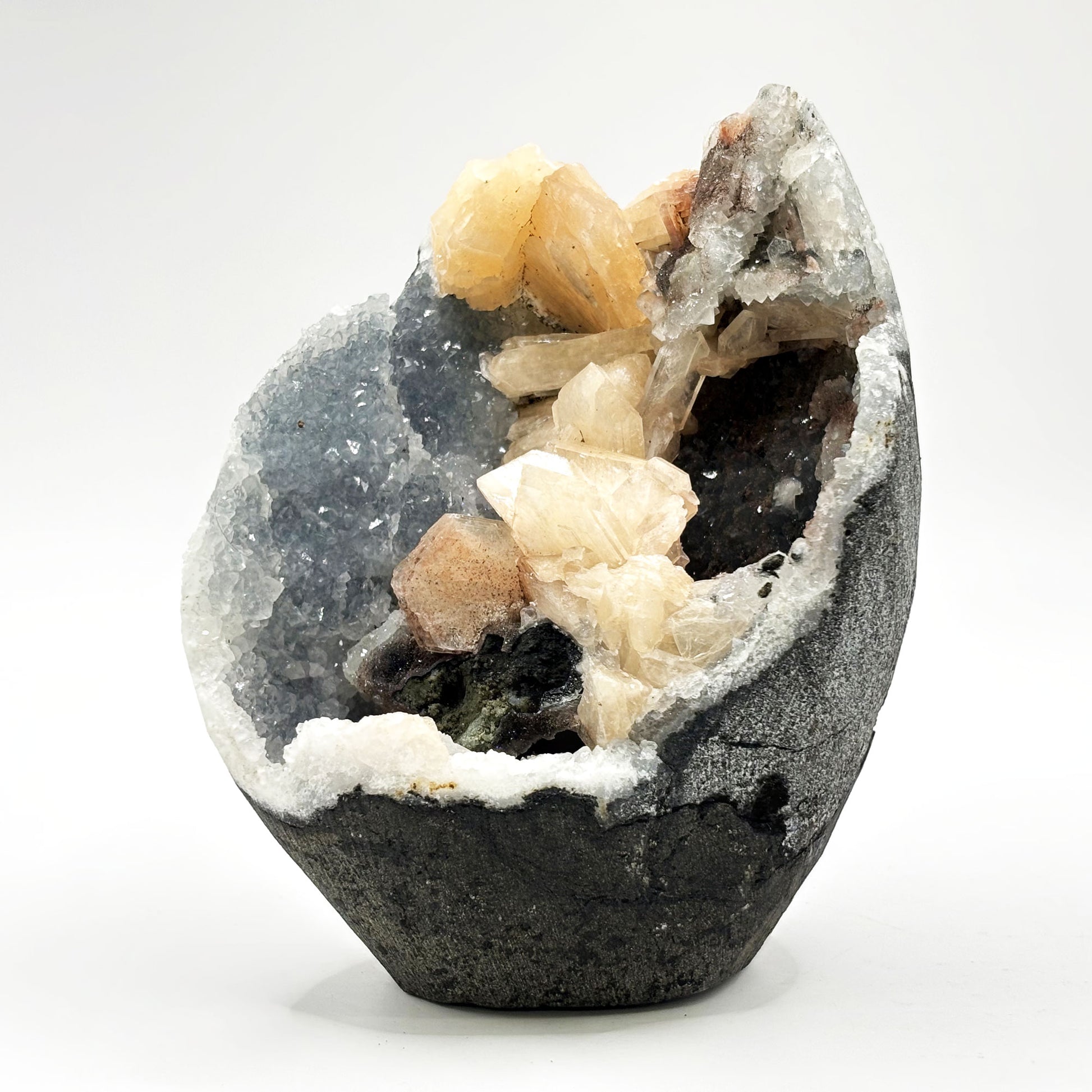 Natural Chalcedony & Stilbite Mineral Specimen - Gem Avenue