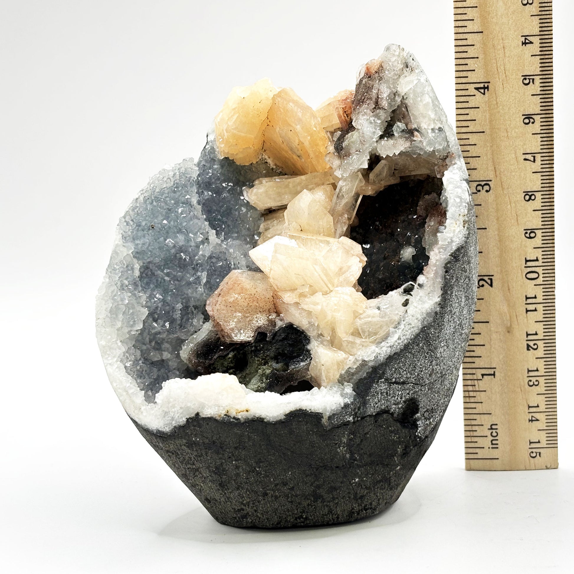 Natural Chalcedony & Stilbite Mineral Specimen - Gem Avenue