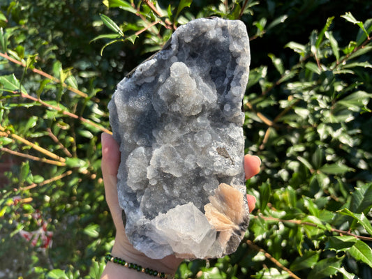 Natural Chalcedony, Apophyllite & Stilbite Specimen Unique Crystal Cluster, Healing Mineral Stone & Decorative Collector Piece - RMI831