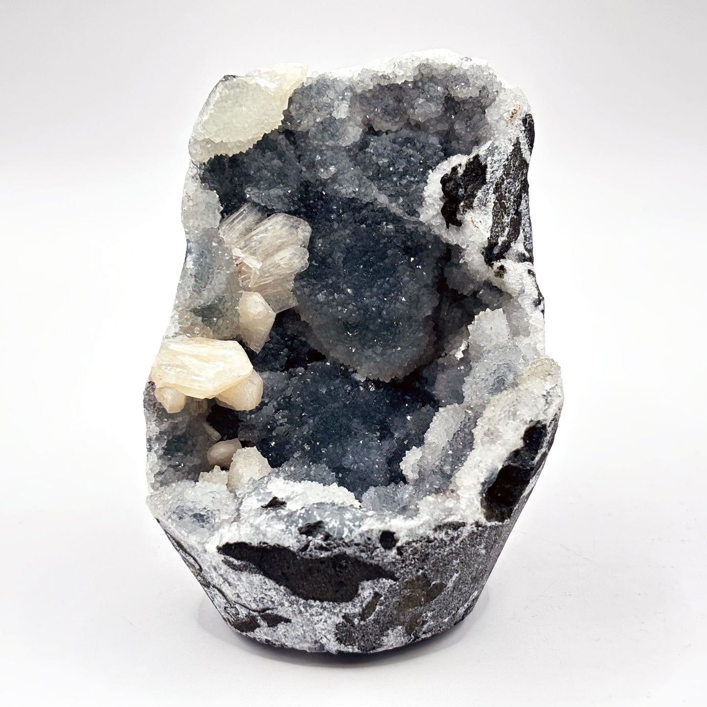 Natural Stilbite & Chalcedony Mineral Specimen - Gem Avenue