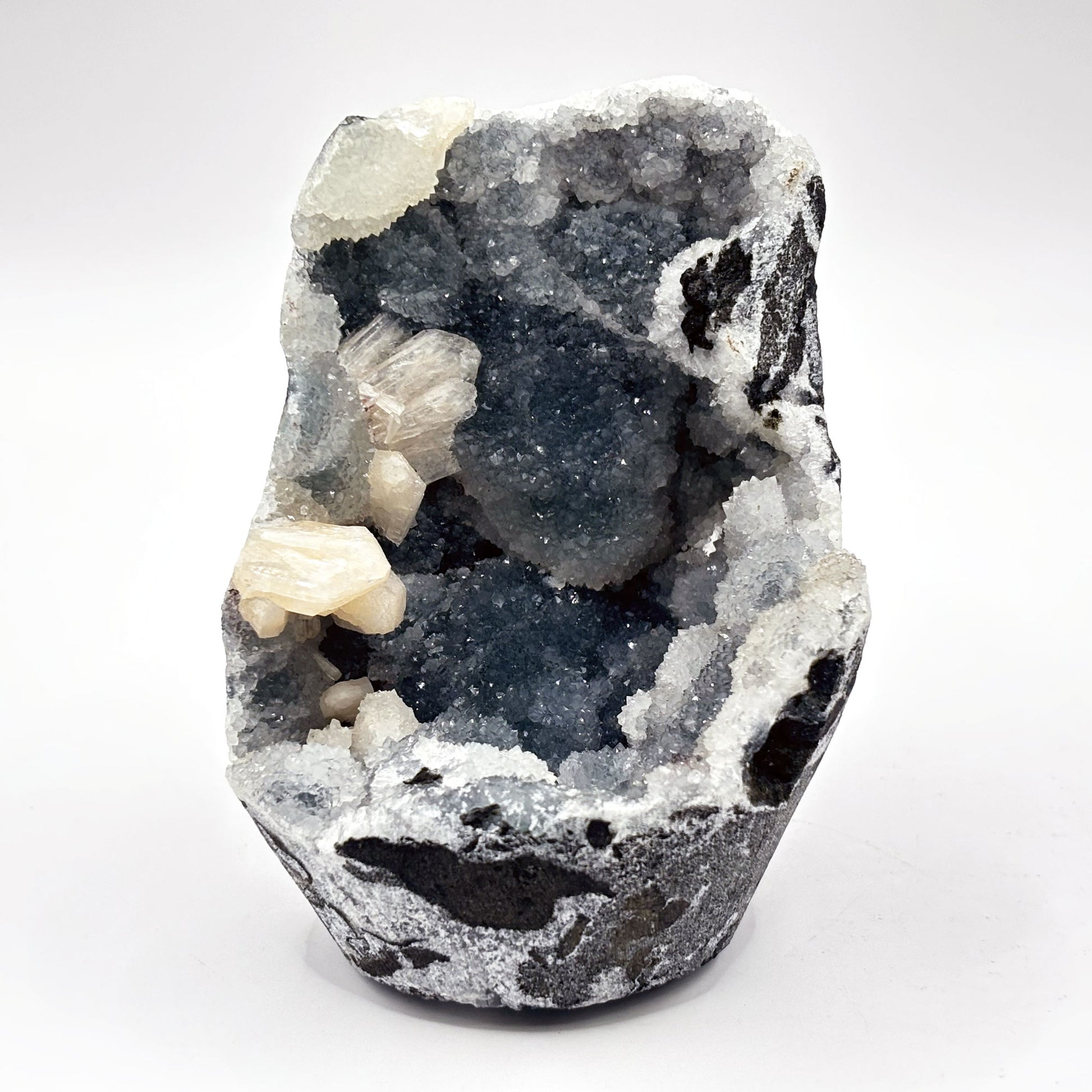 Natural Stilbite & Chalcedony Mineral Specimen - Gem Avenue