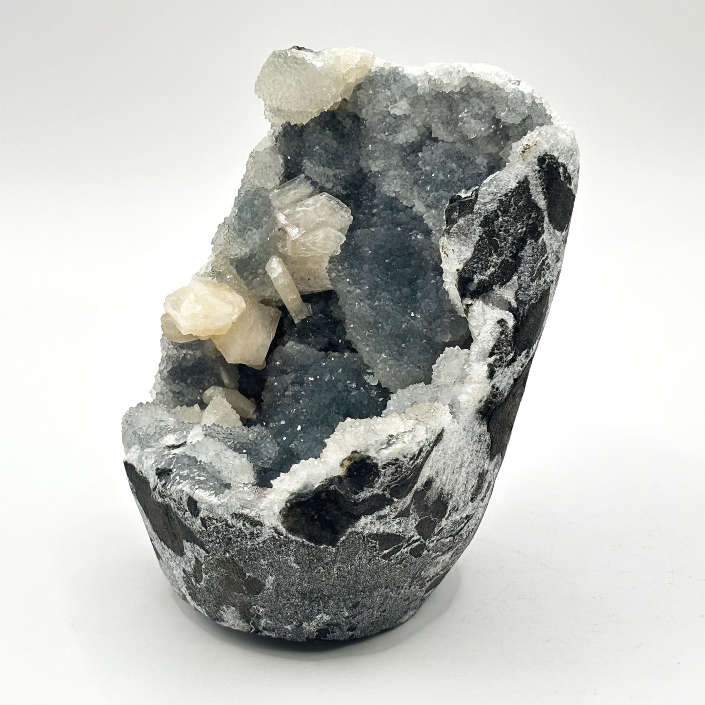 Natural Stilbite & Chalcedony Mineral Specimen - Gem Avenue