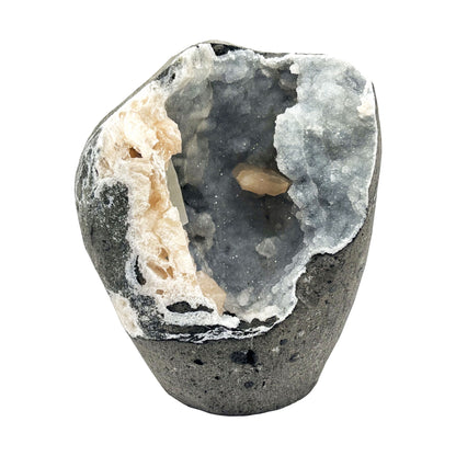 Natural Calcite, Stilbite & Chalcedony Mineral Specimen - Gem Avenue