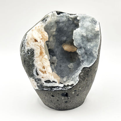 Natural Calcite, Stilbite & Chalcedony Mineral Specimen - Gem Avenue