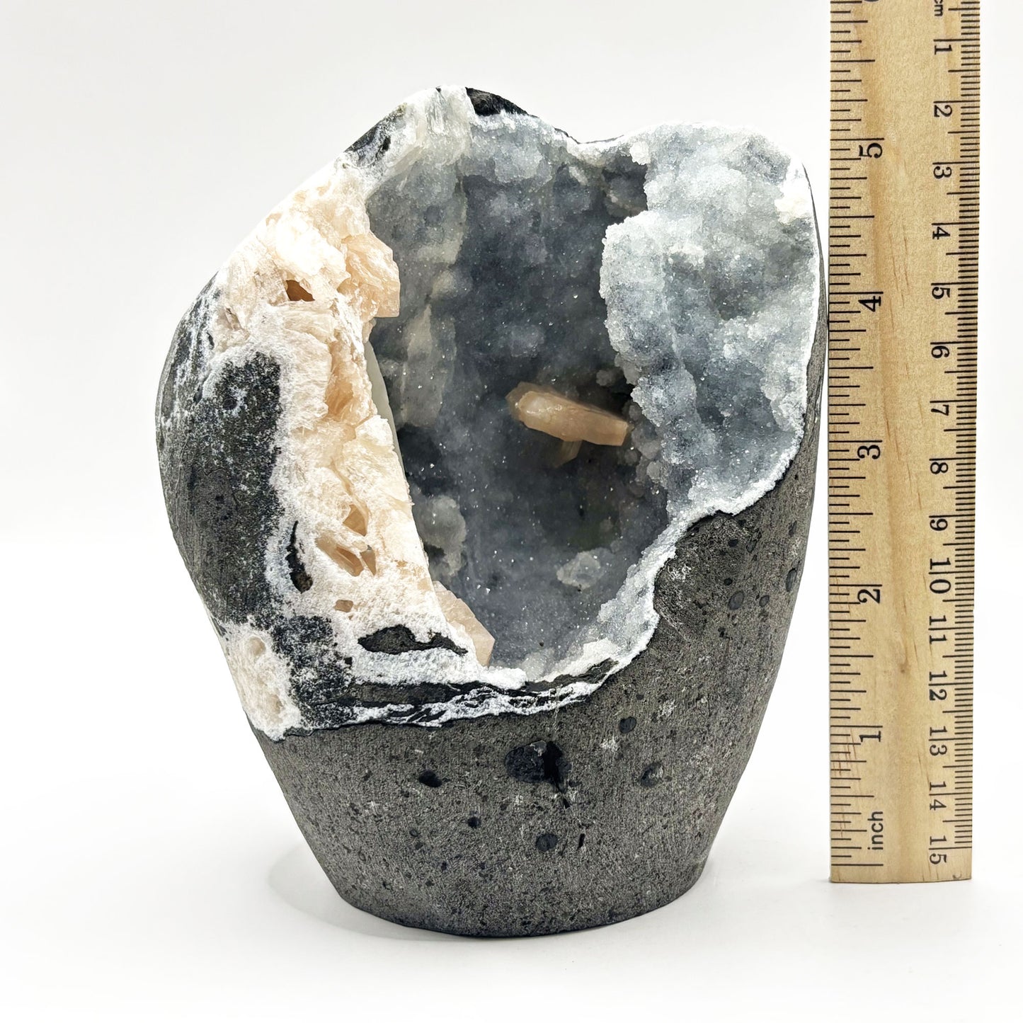 Natural Calcite, Stilbite & Chalcedony Mineral Specimen - Gem Avenue