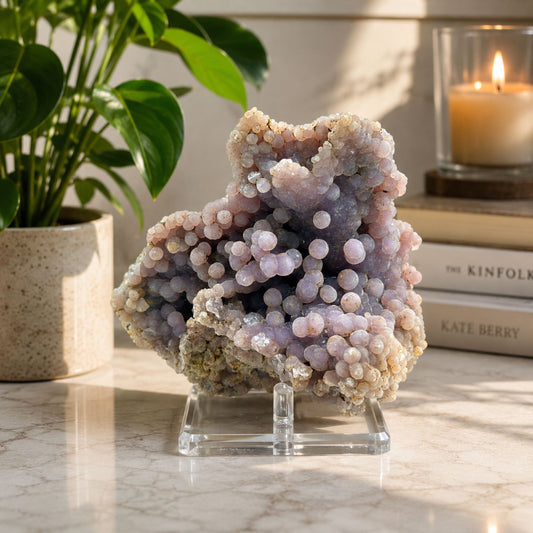 Natural Purple Grape Agate Crystal Cluster for Energy Healing, Meditation & Home Decorative Display- RMI848