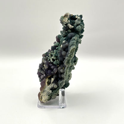 Natural Purple and Green Grape Agate Mineral Specimen with Unique Crystal Formations for Energy Healing & Home Decor - RMI854