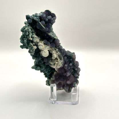 Natural Purple and Green Grape Agate Mineral Specimen with Unique Crystal Formations for Energy Healing & Home Decor - RMI854